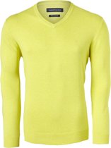 Casa Moda heren trui katoen V-hals - geel - Maat: XL