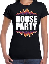 House party fun tekst t-shirt zwart dames M