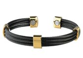 Magneet armband Trio Cable Black Gold