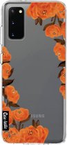 Casetastic Samsung Galaxy S20 4G/5G Hoesje - Softcover Hoesje met Design - Orange Autumn Flowers Print