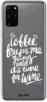 Casetastic Samsung Galaxy S20 Plus 4G/5G Hoesje - Softcover Hoesje met Design - Coffee Wine White Transparent Print