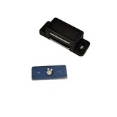 2x stuks magneetsnapper / magneetsnappers met metalen sluitplaat - bruin - deurstoppers / deurvastzetters / magneetbevestiging