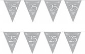 5x stuks zilveren Jubileum vlaggenlijnen 25 jaar thema 6 meters - Feestartikelen/versiering