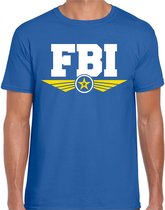 FBI agent tekst t-shirt blauw voor heren M