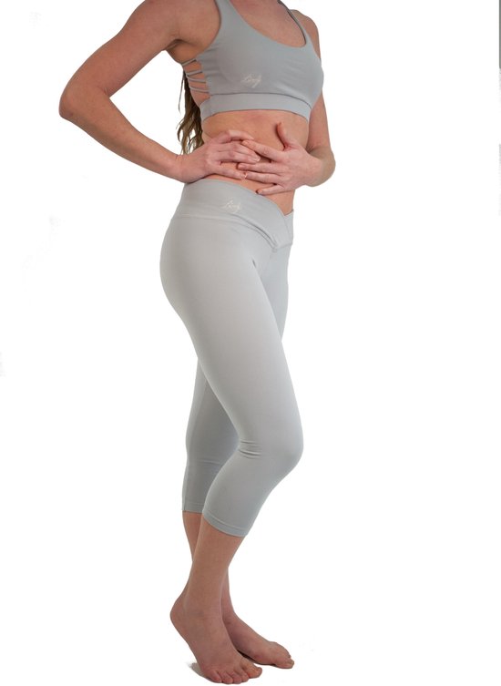 Sport Broek Capri-Yoga broek-gym-fitness-Licht grijs - Medium