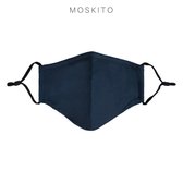 Fashion Modieuze 100% katoen Mondkapje - Donkerblauw niet medisch OV Mondkapjes - Verstelbare en Wasbare Navy Facemask - Herbruikbaar
