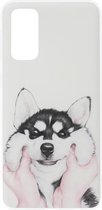 ADEL Siliconen Back Cover Softcase Hoesje Geschikt voor Samsung Galaxy S20 - Husky Hond