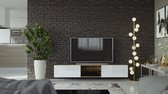 VIGO II Zwevend TV Meubel inclusief LED - TV Meubel Country Eik / Hoogglans Wit - TV Kast Meubel - Modern Design - 30x180x40 cm