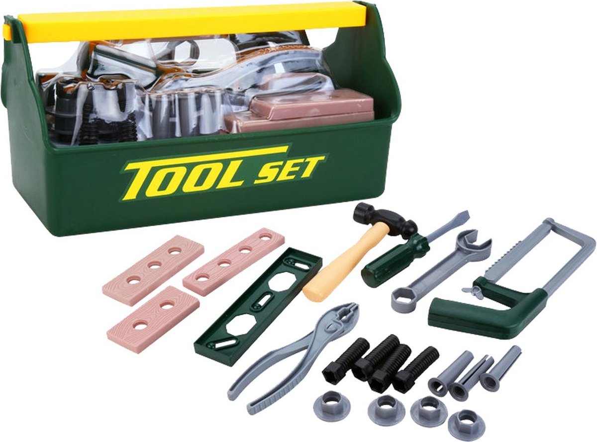 Jollity - boîte à outils - ensemble d'outils - menuiserie - sciage -  marteau - scie 