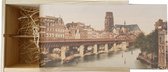 Wijnkist - Oud Stadsgezicht Rotterdam - De Kolk - Oude Foto Print op Houten Kist - 19x36 cm