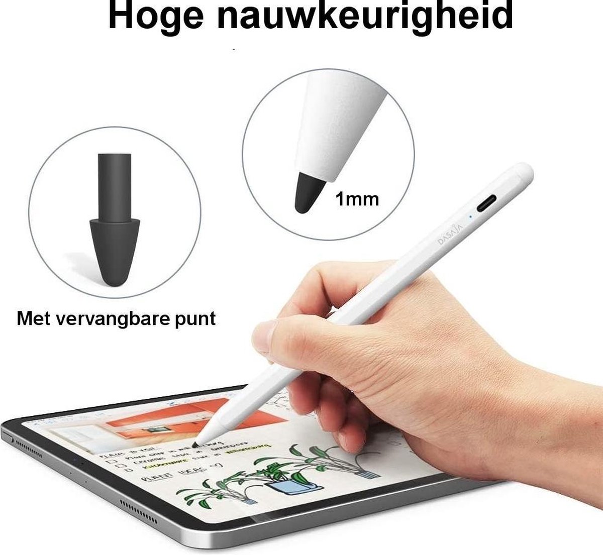 uitvinden Expertise uitdrukking Dasaja Actieve Stylus Pen Wit met hand detectie voor iPad | bol.com