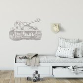 Muursticker Tank -  Zilver -  160 x 107 cm  -  slaapkamer  woonkamer - Muursticker4Sale