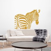 Muursticker Zebra -  Goud -  60 x 46 cm  -  slaapkamer  woonkamer  dieren - Muursticker4Sale