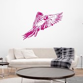 Muursticker Papegaai -  Roze -  80 x 54 cm  -  slaapkamer  woonkamer  dieren - Muursticker4Sale