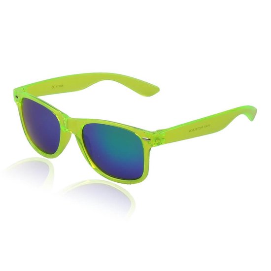 Neon Wayfarer | trendy zonnebril en goedkope zonnebril (UV400 bescherming - hoge kwaliteit) | Unisex | zonnebril dames & zonnebril heren