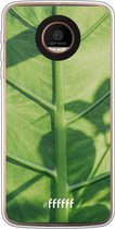 Motorola Moto Z Force Hoesje Transparant TPU Case - Leaves Macro #ffffff