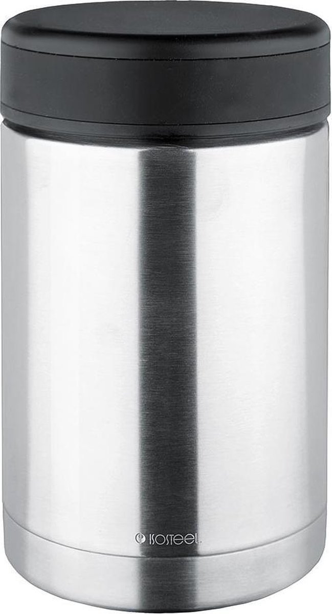 Isosteel Rvs Voedselcontainer Dubbelwandig 0,5 Liter Zilver