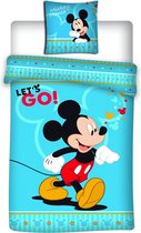 Disney Mickey - Dekbedovertrek - Eenpersoons - 140x200 cm + 1 kussensloop 63x63 cm - Blauw