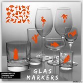 Glas Markers - 24 stuks -  Transparant Oranje