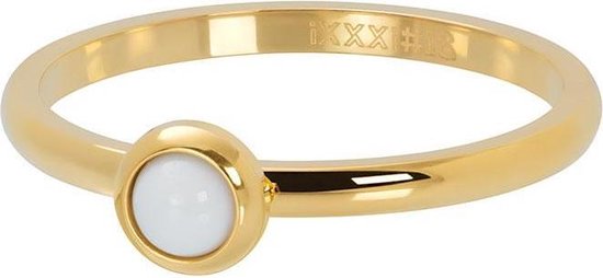 iXXXi Jewelry - Vulring - 1 zirconia bright white - Goudkleurig - 2mm - Maat 19