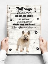 Wandbord hond: Cairn Terriër - 30 x 42 cm