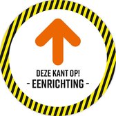 Corona vloersticker rond (40x40)"Looprichting - EENRICHTING-" 5 stuks