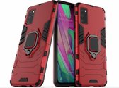 Samsung Galaxy A41 Robuust Kickstand Shockproof Rood Cover Case Hoesje ABL