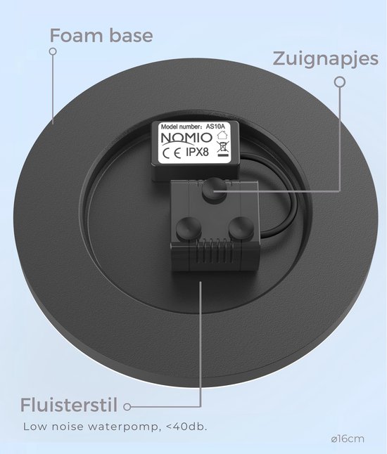 Solar Fontein op Zonne Energie – Fontein Pomp voor Vogelbad/Vijver/Tuin/Zwembad/Waterschaal – Milieuvriendelijke Fontijn – met 8 Opzetstukken – ⌀160mm