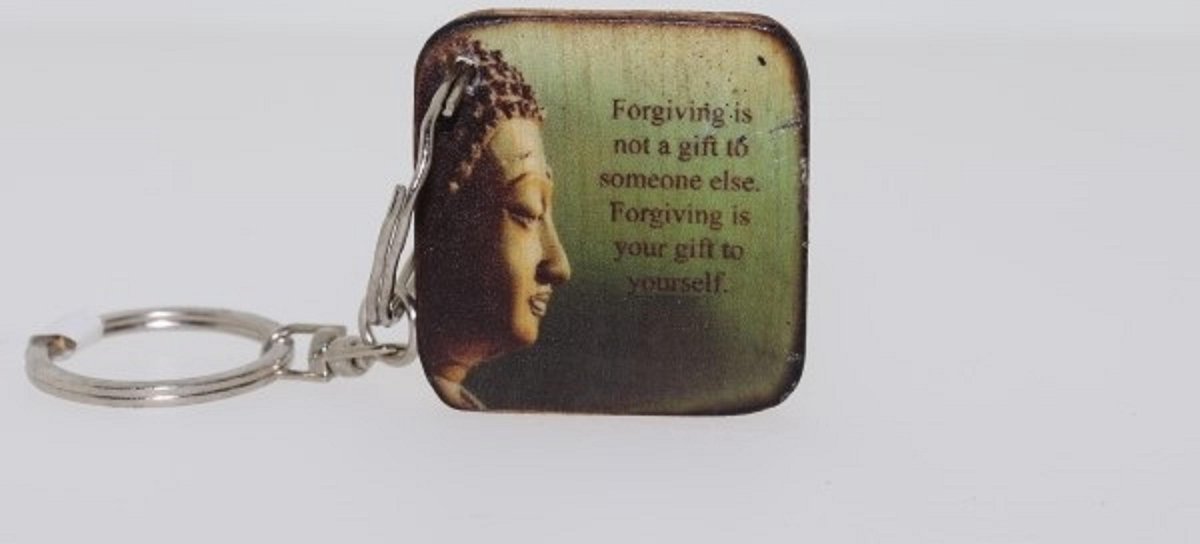 Quote sleutelhanger 3x3 cm Forgiving is not a gift