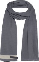 Knit Factory June Gebreide Sjaal Dames & Heren - Zomersjaal - Langwerpige sjaal - Med Grey - 200x50 cm