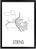 DesignClaud Stiens Plattegrond poster A2 + Fotolijst wit