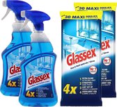 2 x Glassex Multi spray en 2 x Glassex Schoonmaakdoekjes Glas & Vuil - voordeelverpakking