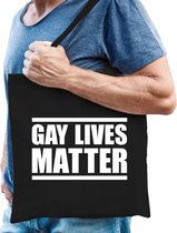 Gay lives matter anti homo discriminatie tas zwart voor heren - staken / betoging / demonstratie / protest shopper - lhbt / gay
