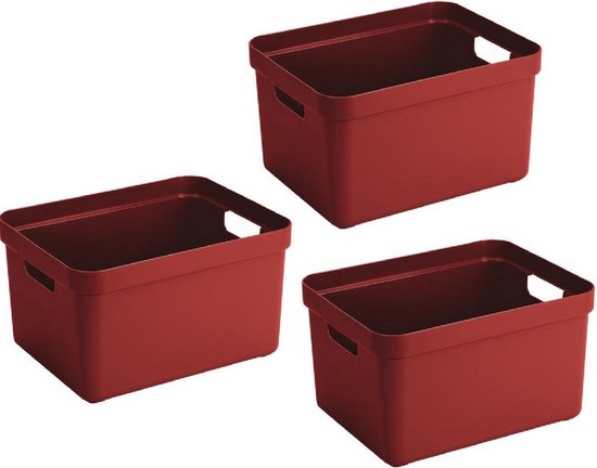 romantisch Kruiden merknaam 3x Rode opberg boxen/opbergdoos/manden 32 liter 44 x 34 x 24 cm kunststof  -... | bol.com