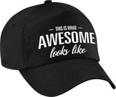 This is what awesome looks like pet / cap zwart voor jongens en meisjes - geweldig / ongelooflijk - baseball cap - cadeau petten / caps