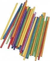 300x stuks gekleurde knutselhoutjes 10 cm - Houten knutselen hobbymaterialen - knutselstokjes