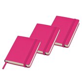 5x stuks roze luxe schriften gelinieerd A5 formaat - School schriften - opschrijfboekjes - notitieboekjes - blocnotes