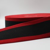 10 meter Rood+Zwart Gestreepte Elastiek *50mm*