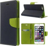 Mercury Goospery blauwe wallet Bookcase iPhone 6 Plus 6s Plus Donkerblauw lederen portemonnee hoesje
