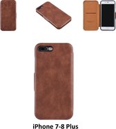 UNIQ Accessory Bruin hoesje iPhone 7-8 Plus - Book Case - Pasjeshouder - Magneetsluiting