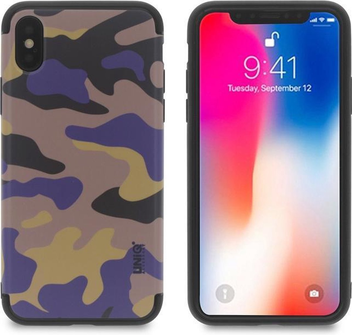 UNIQ Accessory iPhone X-Xs Hard Case Backcover Legerprint - Blauw