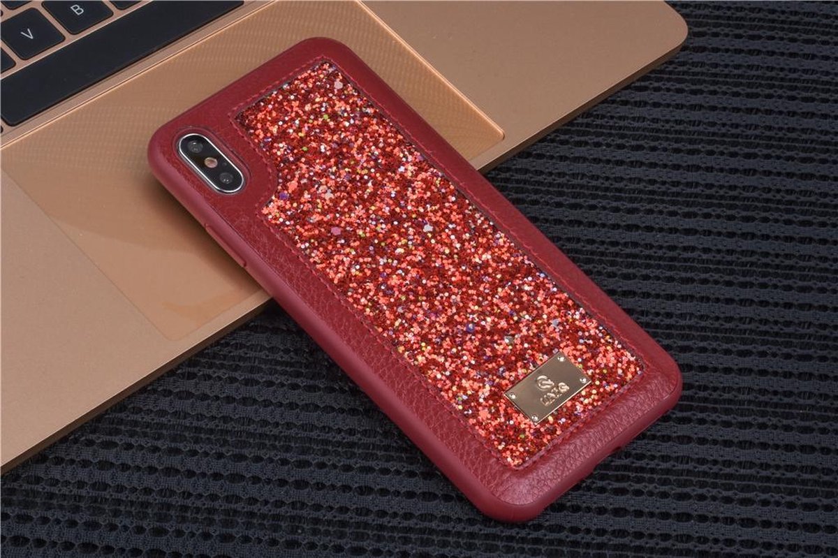 UNIQ Accessory iPhone Xs Max Hard Case Backcover glitter - Rood