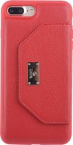 UNIQ Accessory iPhone 7-8 Plus Kunstleer portemonnee Hard Case Back cover - Rood