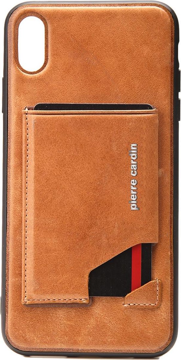 Bruin hoesje van Pierre Cardin - Backcover - Stijlvol - Leer - iPhone Xs Max - Luxe cover