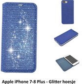 Blauw Book Case hoesje iPhone 7-8 Plus - Pasjeshouder - Magneetsluiting