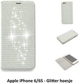 Zilver hoesje voor iPhone 6-6S - Book Case - Pasjeshouder - Magneetsluiting