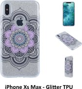 Uniek motief Glitter flower TPU Achterkant voor Apple iPhone Xs Max- 8719273282595