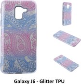 Uniek motief Glitter flower TPU Achterkant voor Samsung Galaxy J6 (J600F)- 8719273283158