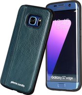 Blauw hoesje van Pierre Cardin - Backcover - Stijlvol - Leer - voor Galaxy S7 Edge - Luxe cover