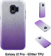 Kleurovergang Paars Glitter TPU Achterkant voor Samsung Galaxy J2 Pro (J2 Pro)